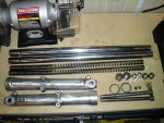 Honda CB250 front forks blown apart and cleaned. Waiting on new oil seals to arrive for re-assembly.