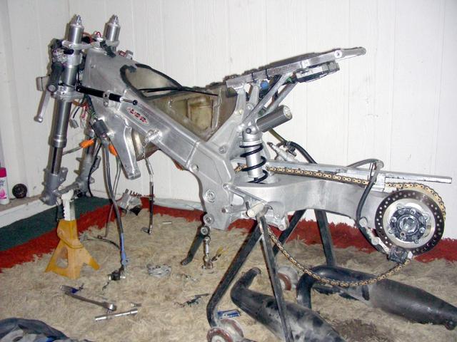 Back in the house and ready for reassembly. 7 August 2006. Four days before we leave for SpeedWeek.