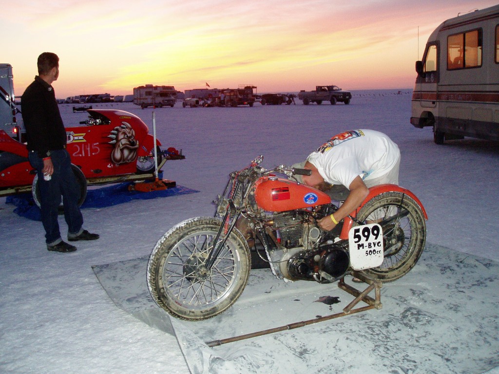 Working on the 599 after the first record (Saturday night)