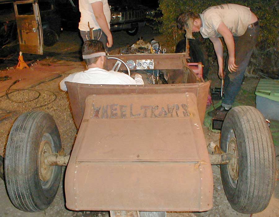 We finally rolled the car out into the front yard, which was kind of an unveiling.