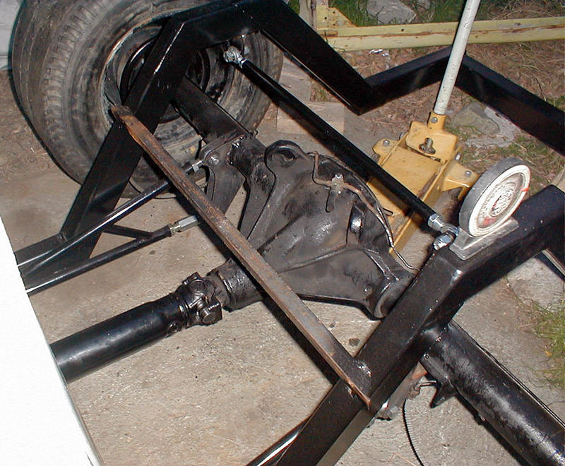 Panhard bar, tail end of driveshaft, and remainder of frame painted.