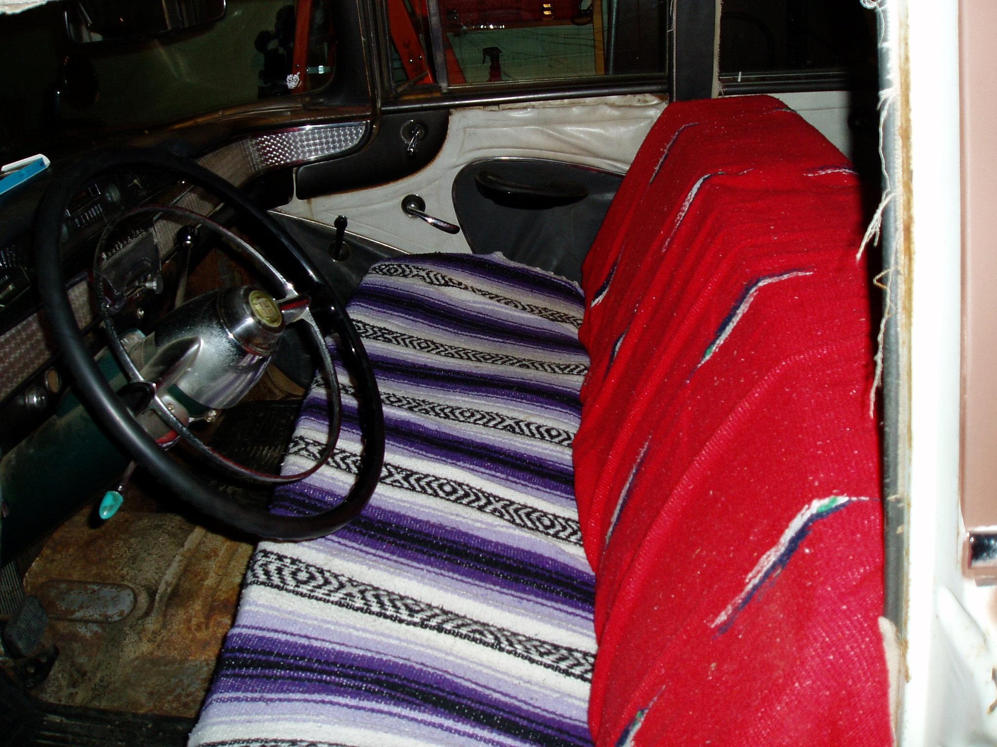 Front seats after frame repair. Nice and straight and they ratchet down.