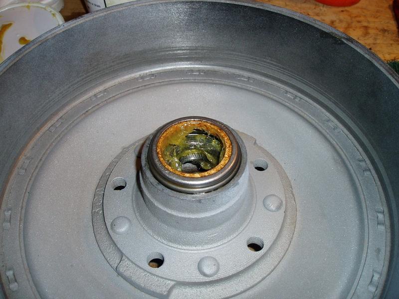 Friday 3/31/06. Front hub & drum. All new races and bearings and seal.