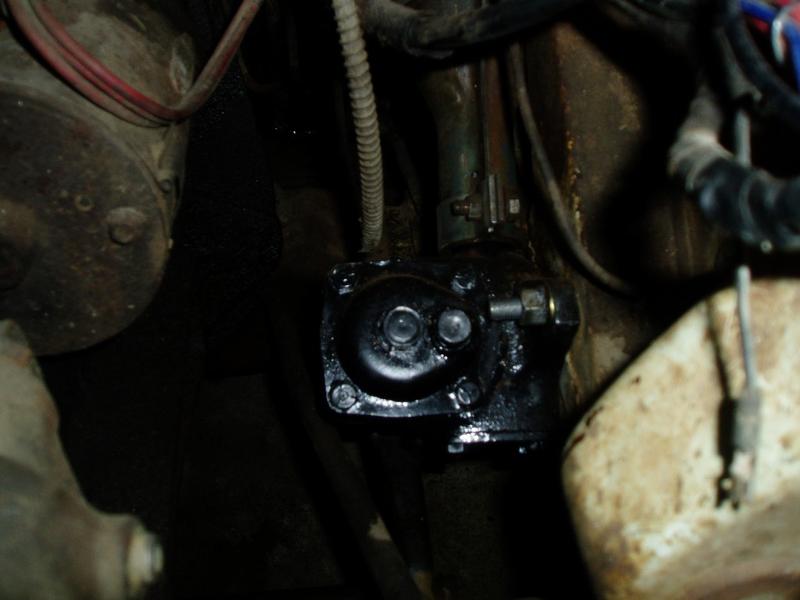 Saturday 4/1/06. Steering box is back in.