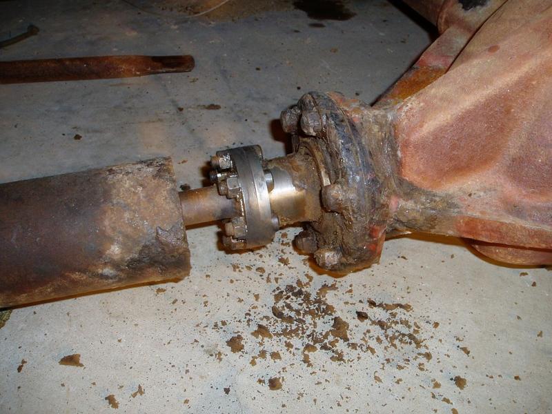 The torque-tube to differential connection.