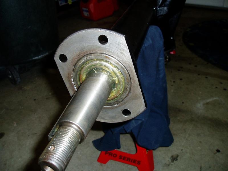 3-26-2006. Rear axle bearings and races mounted