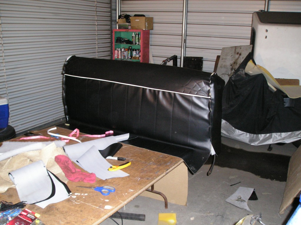 Upholstery in progress.