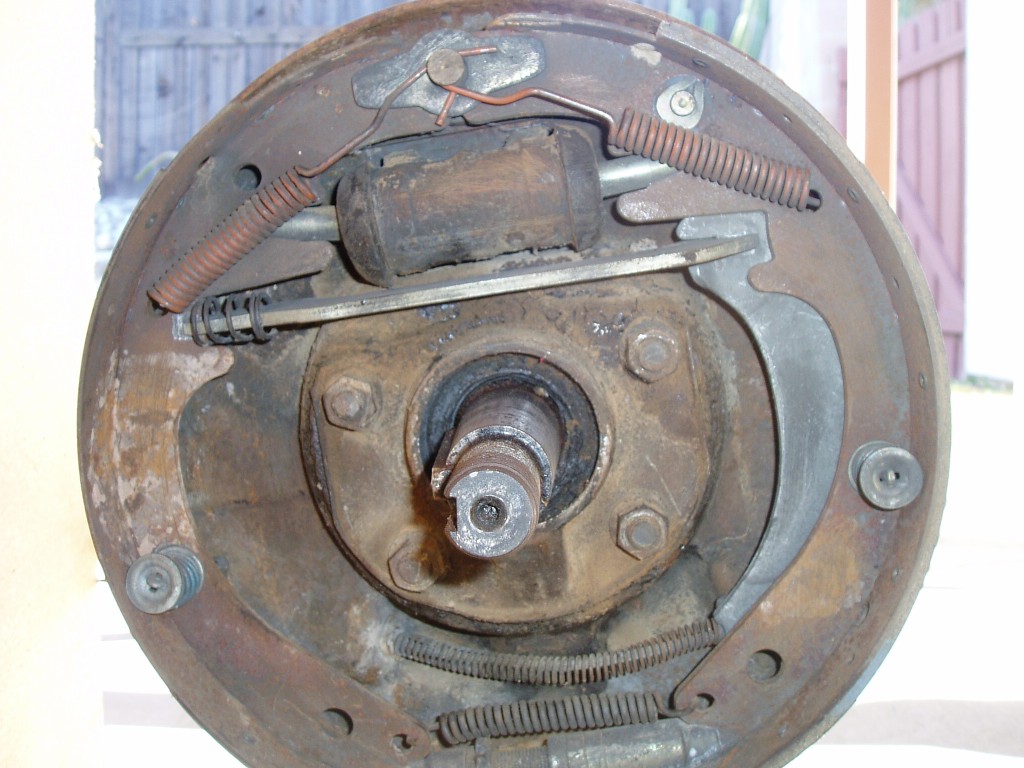 The brake hardware under the drum. 30 years of wasps nests.