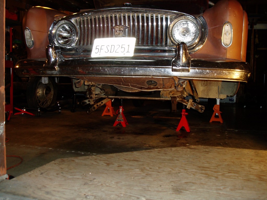 Sunday 1/27/2007. Most of front clip removed. Lower A-arms and the main cross-member are all that remain. I will be doing a full