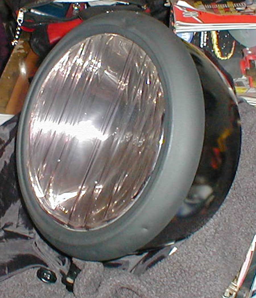 I also sandblasted and painted the headlight buckets. I really like putting flat black and gloss black together.