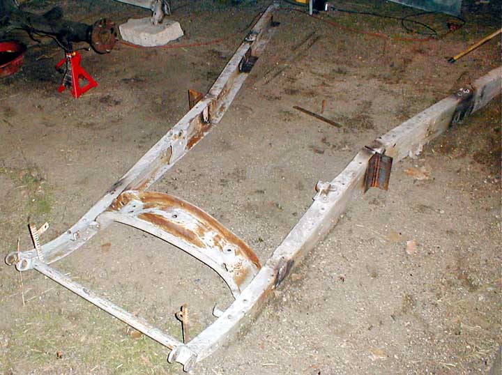 Redneck frame jig - a raked flat spot in the yard.