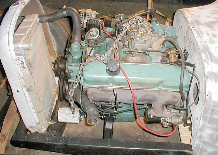 Pulley and firewall proximity.
First of two radiators.