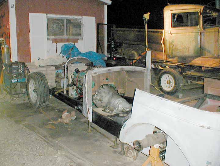 Celebration of a weekend of hard work and arrival of Mikey's Rat Truck of DOOM.
