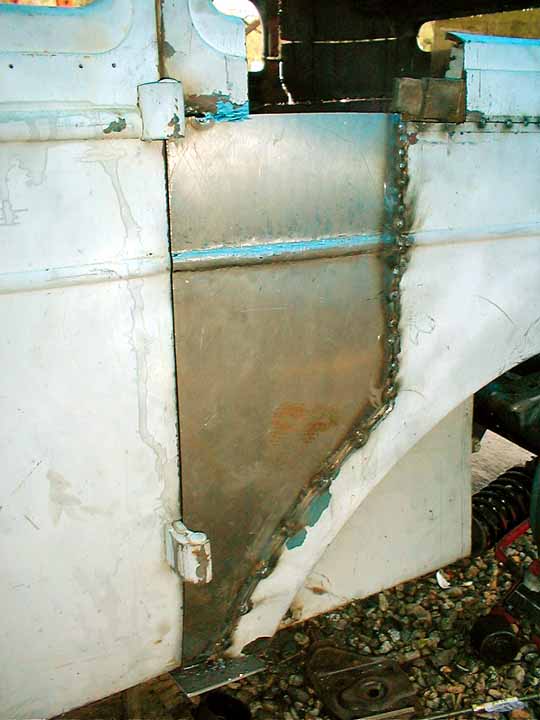 No jigsaw, bead roller, or break at my house. This patch panel was done with torch and hammer.