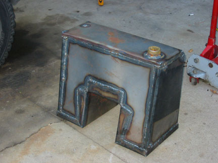 Tank welded up with inlet.