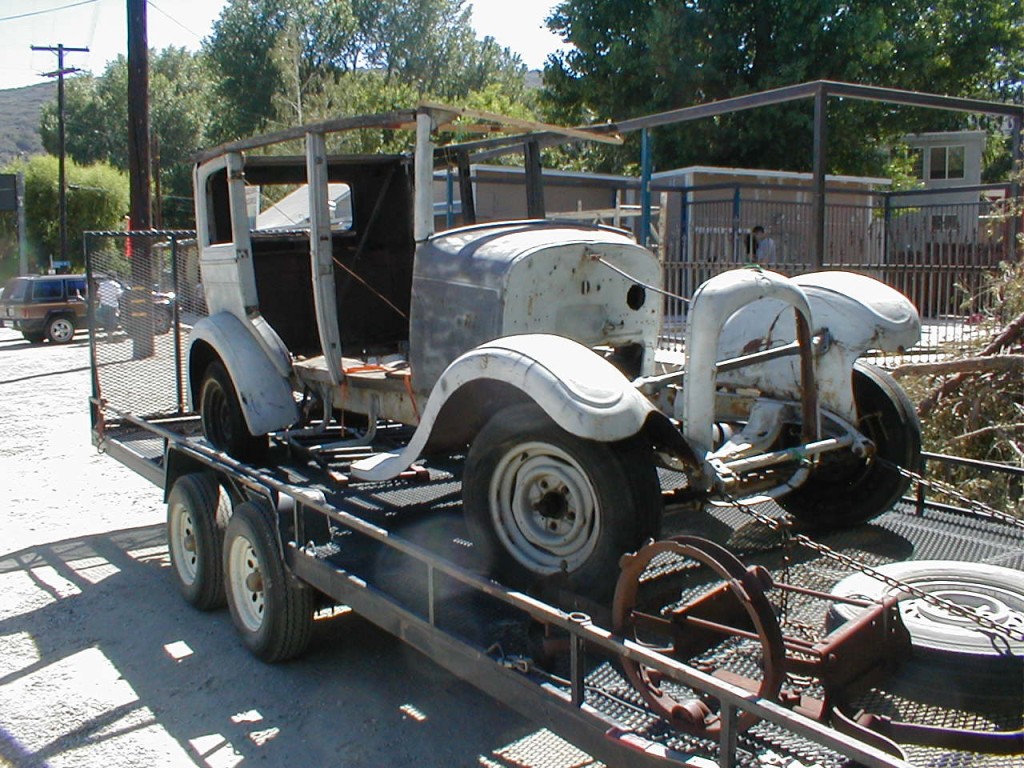 On the trailer at home.