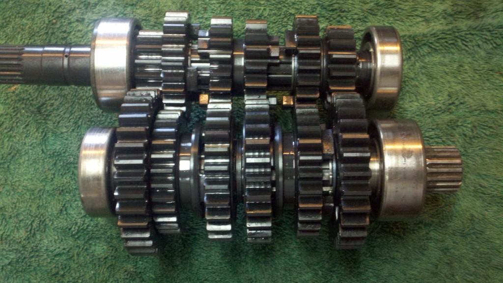 Finally reassembled. The shafts will get reinstalled into the case on new bearings.