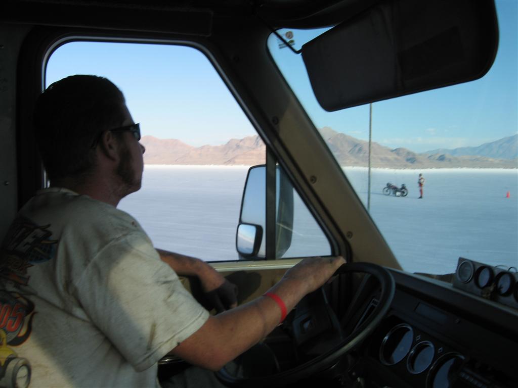 Circling around to pick up Matt after his record run.