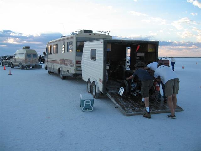 Unloading the bikes for a record return.