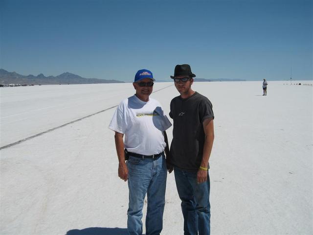 With my dad at the starting line.