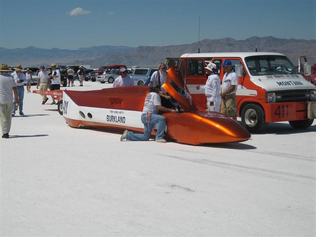 Burkland Streamliner. The fastest vehicle of the meet. Ran a little over 400 MPH.