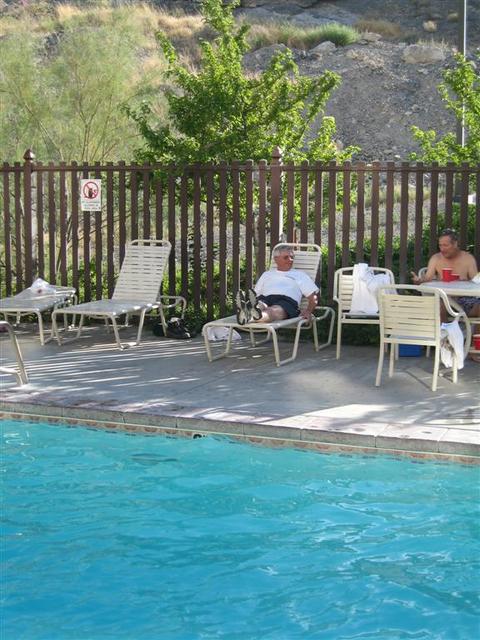 John pretends he doesn't know who let the dirty people in the pool.