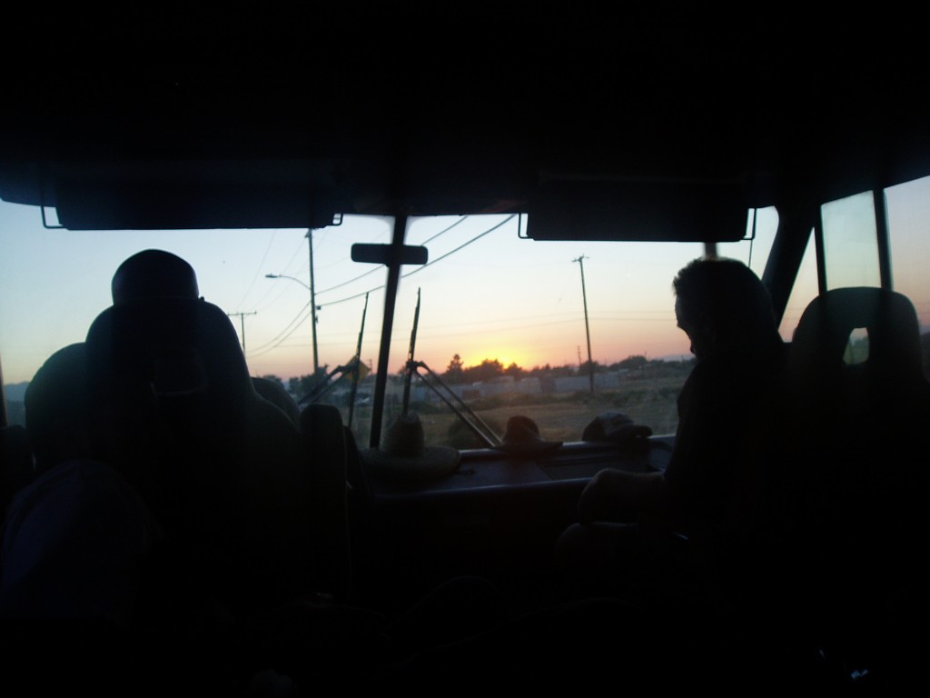 Sunset as we head through the Mojave.