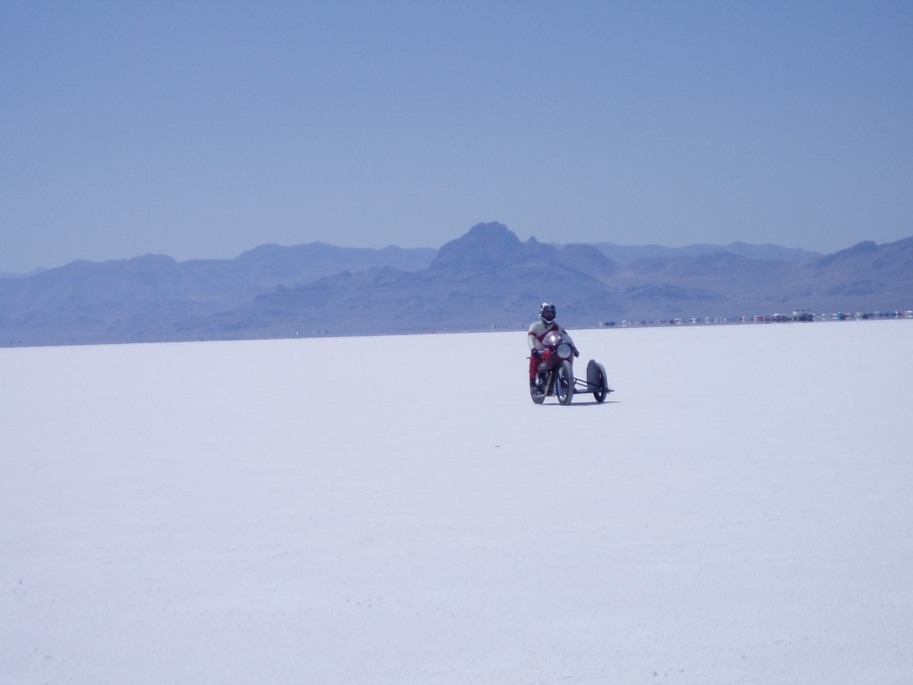 Matt's first run, qualified for a record in SC-VG 500cc.