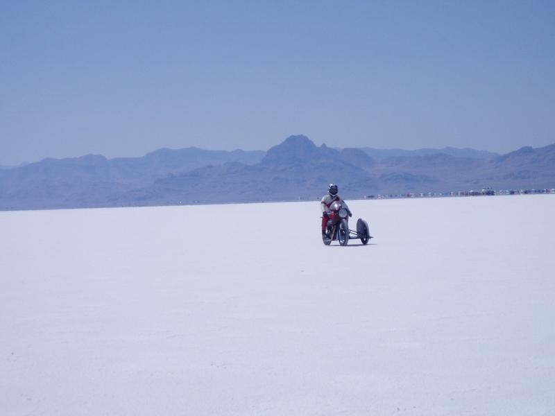 Matt's first run, qualified for a record in SC-VG 500cc.
