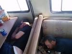 Nap time for Brian (moho porter) and Ryan (crew monkey).